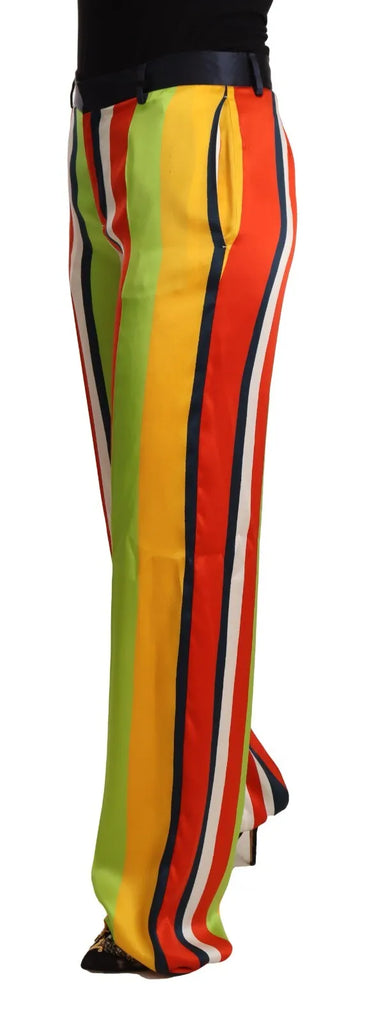 Dsquared² Multicolor Striped Mid Waist Straight Pants Dsquared²