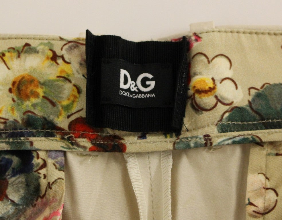Dolce & Gabbana Elegant Beige Regular Fit Cotton Pants Dolce & Gabbana