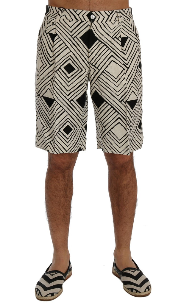 Dolce & Gabbana Chic Striped Casual Shorts - Hemp & Linen Blend Dolce & Gabbana