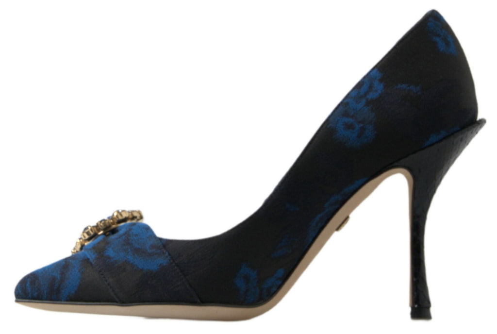 Dolce & Gabbana Elegant Blue Crystal Embellished Pumps Dolce & Gabbana