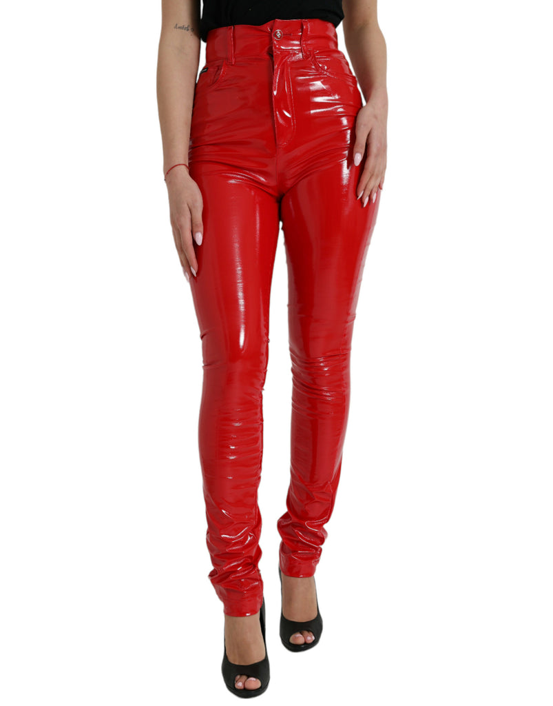 Dolce & Gabbana Chic Red High Waist Skinny Pants Dolce & Gabbana