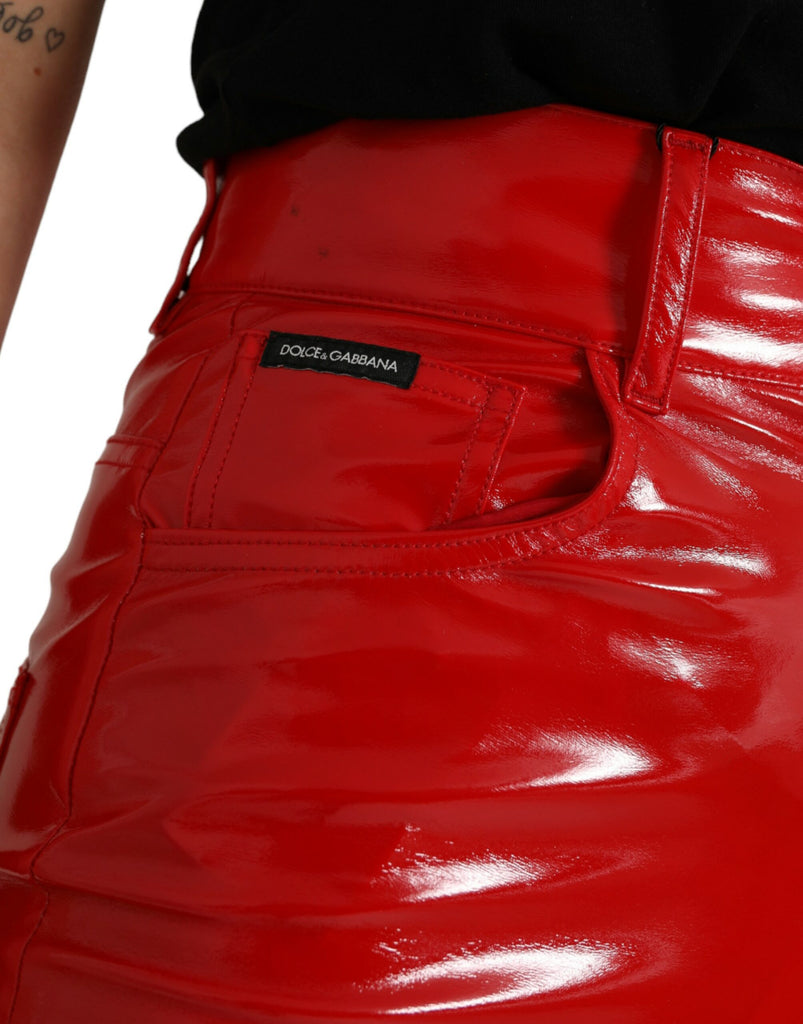 Dolce & Gabbana Chic Red High Waist Skinny Pants Dolce & Gabbana