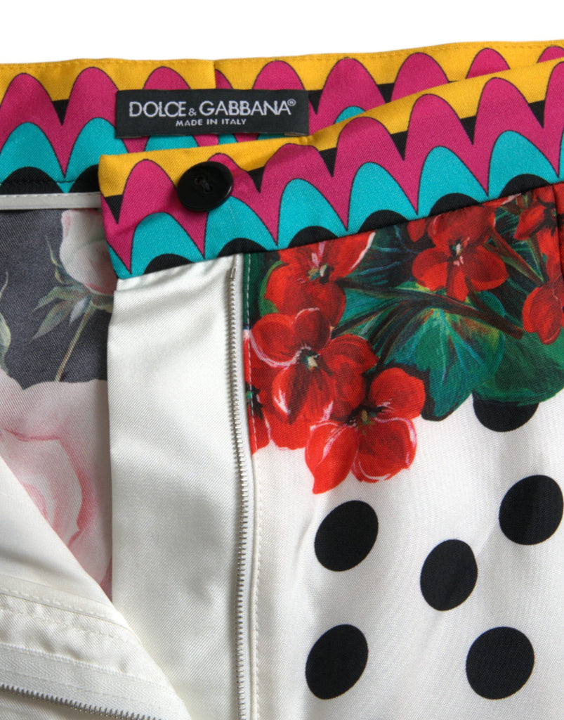 Dolce & Gabbana Multicolor Silk High Waist Hot Pants Dolce & Gabbana