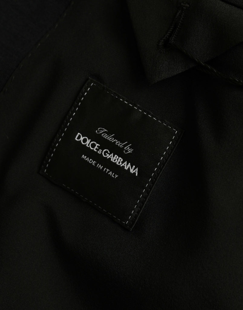 Dolce & Gabbana Black Wool Notch Single Breasted Coat Blazer Dolce & Gabbana