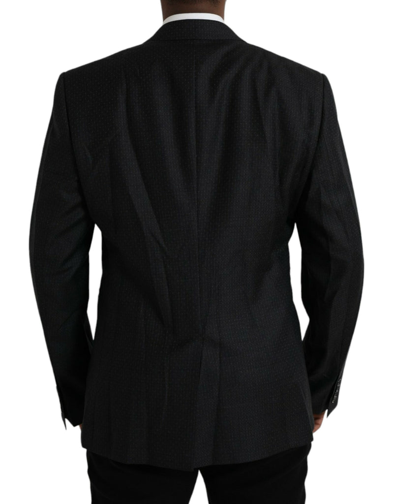 Dolce & Gabbana Black Wool MARTINI Single Breasted Coat Blazer Dolce & Gabbana