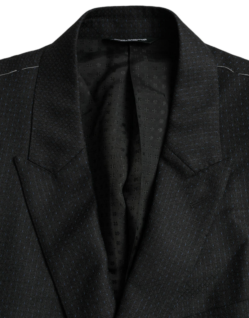 Dolce & Gabbana Black Wool MARTINI Single Breasted Coat Blazer Dolce & Gabbana