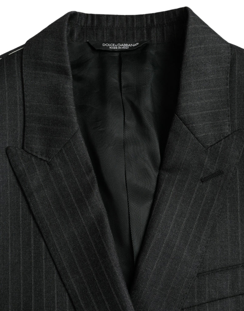 Dolce & Gabbana Black Stripe MARTINI Single Breasted Coat Blazer Dolce & Gabbana