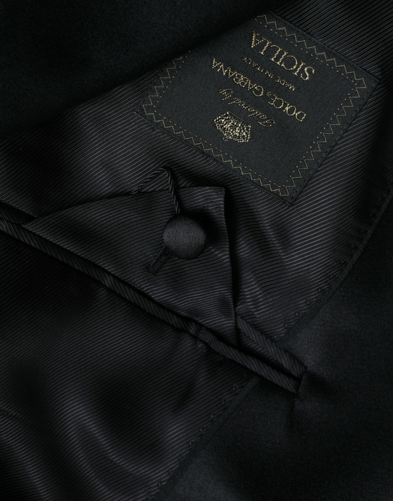 Dolce & Gabbana Black SICILIA Single Breasted Coat Blazer Dolce & Gabbana