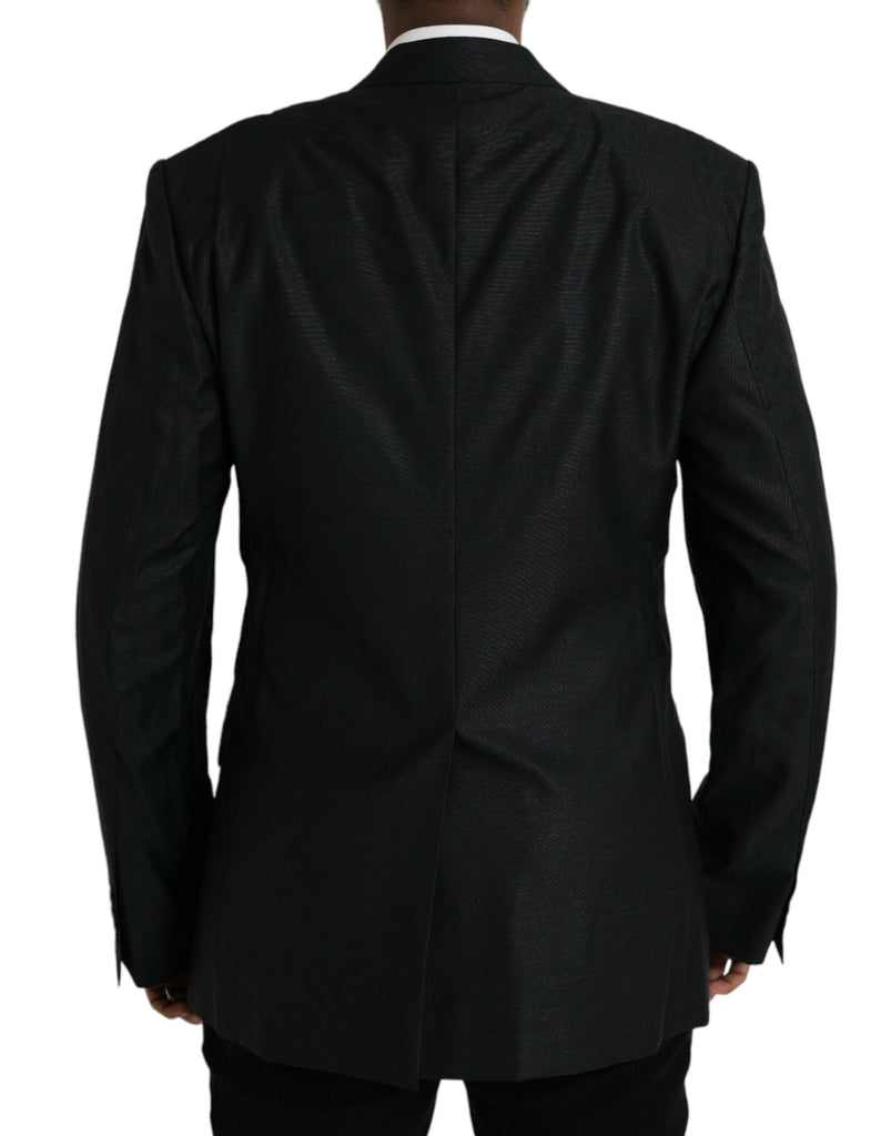 Dolce & Gabbana Black Wool Notch SingleBreasted Coat Blazer Dolce & Gabbana