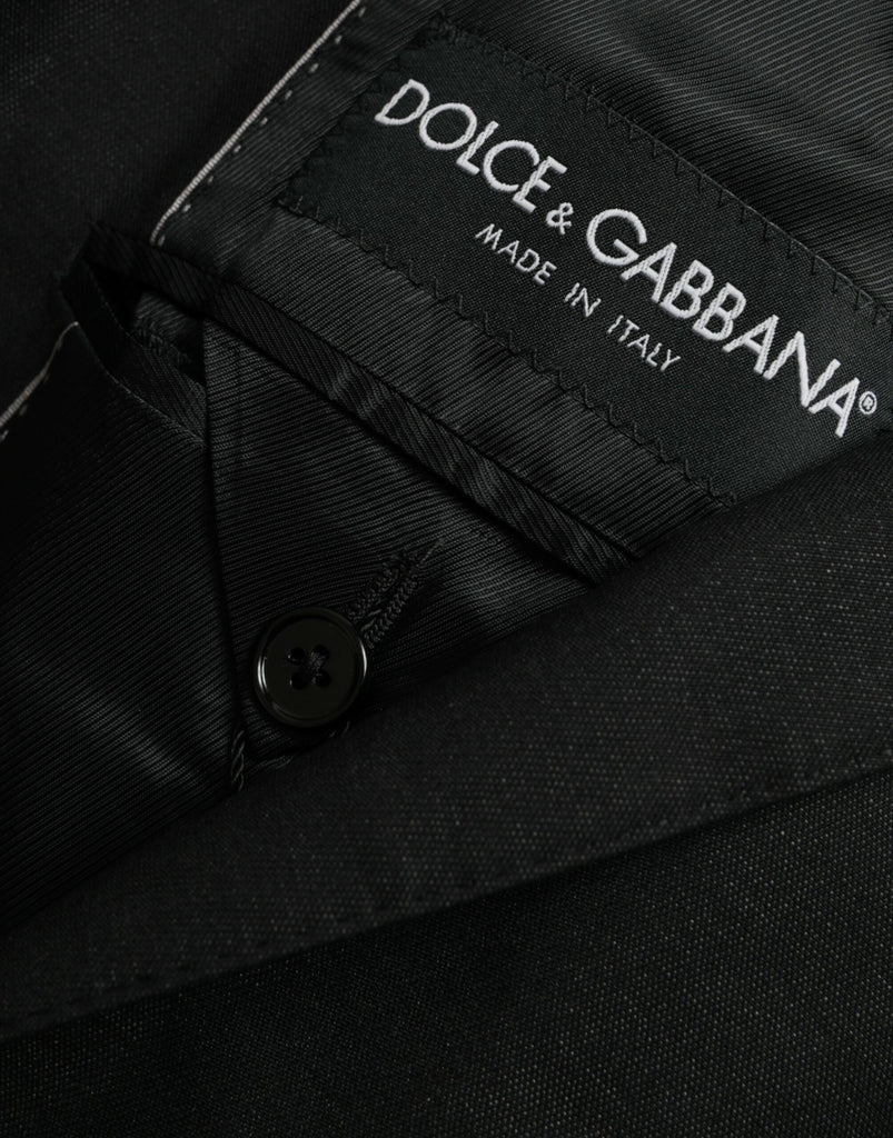 Dolce & Gabbana Black Wool Notch SingleBreasted Coat Blazer Dolce & Gabbana
