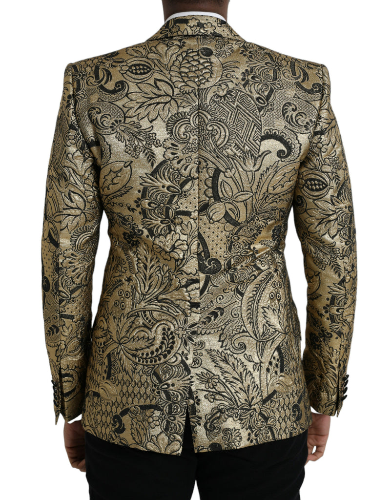 Dolce & Gabbana Gold SICILIA Jacquard Single Breasted Coat Blazer Dolce & Gabbana