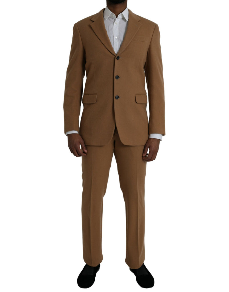 Prada Brown Cashmere 2 Piece Single Breasted Suit Prada
