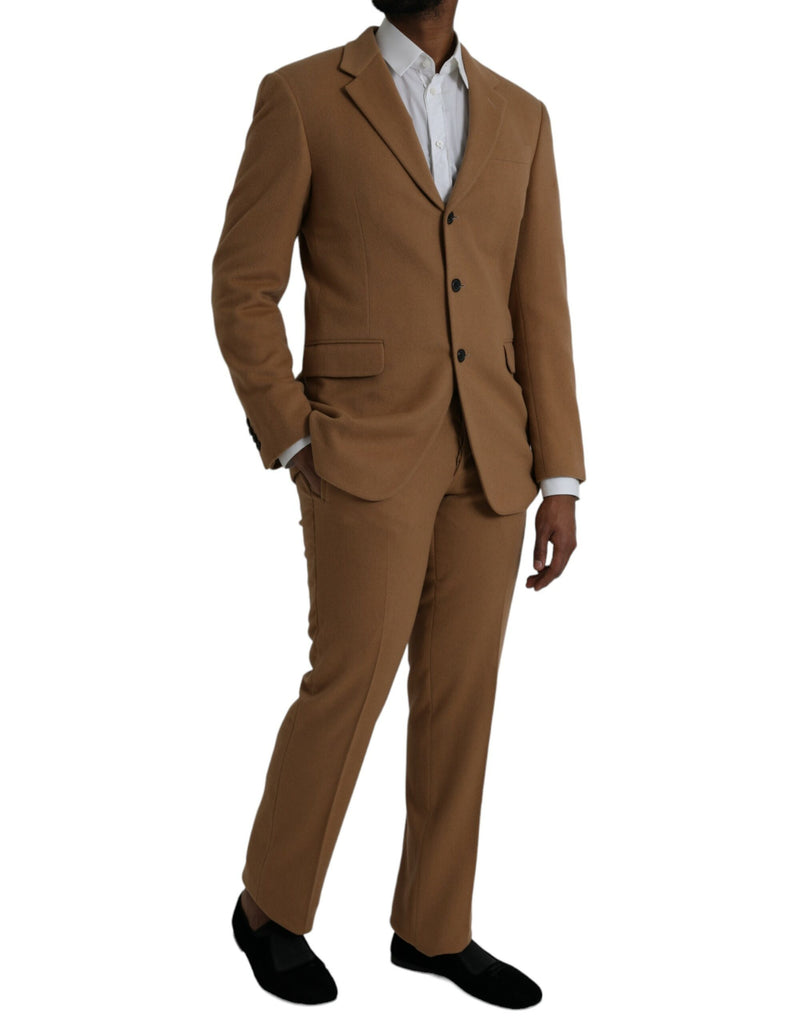 Prada Brown Cashmere 2 Piece Single Breasted Suit Prada