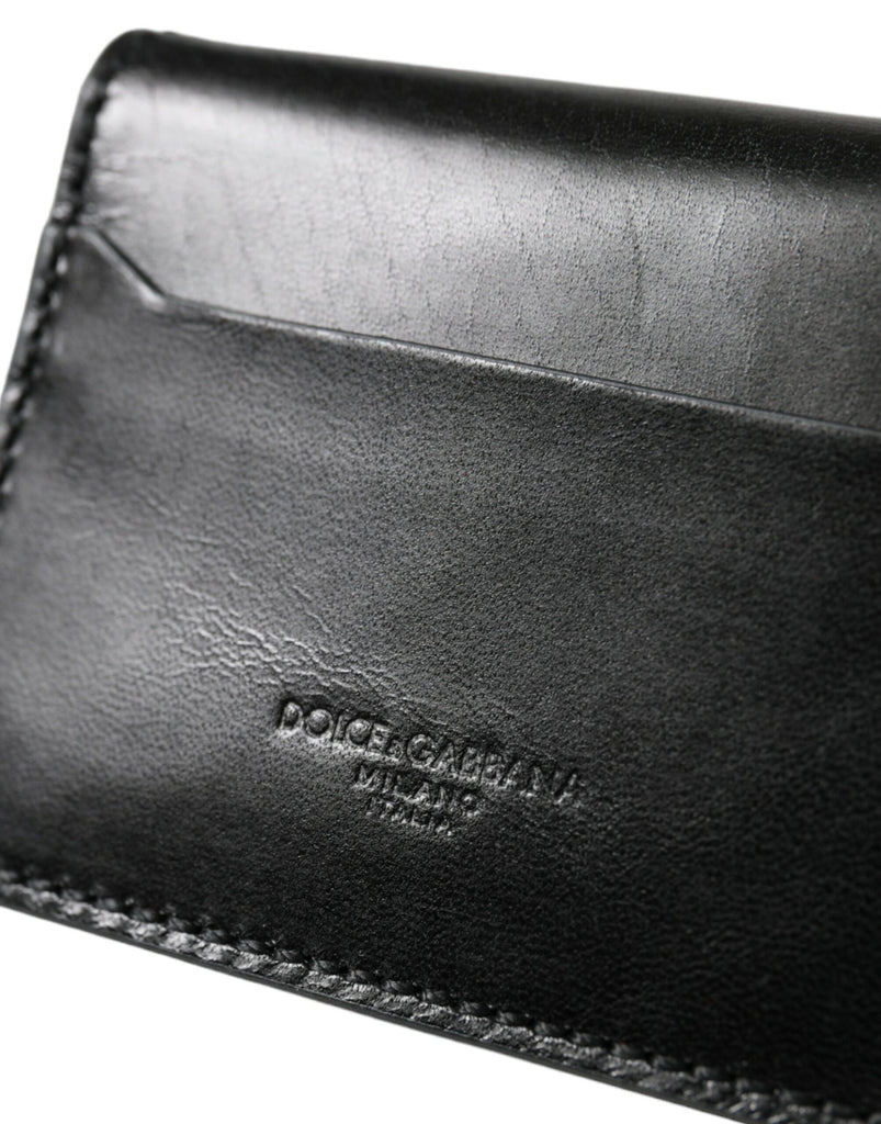 Dolce & Gabbana Black Leather Bifold Logo Card Holder Keyring Wallet Dolce & Gabbana