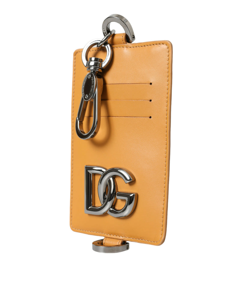 Dolce & Gabbana Elegant Orange Calf Leather Card Holder Dolce & Gabbana