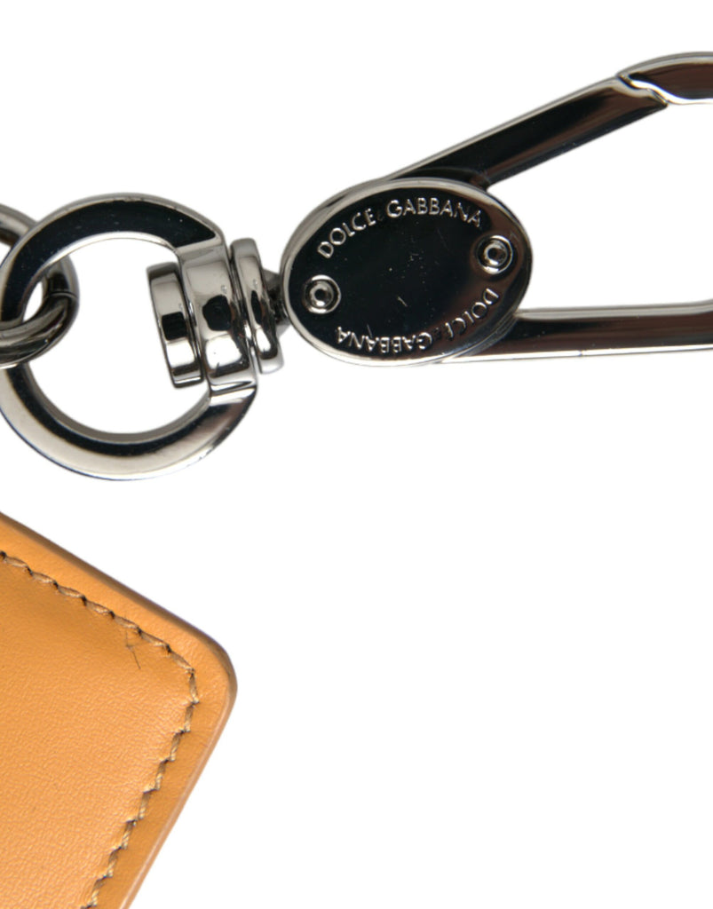 Dolce & Gabbana Elegant Orange Calf Leather Card Holder Dolce & Gabbana