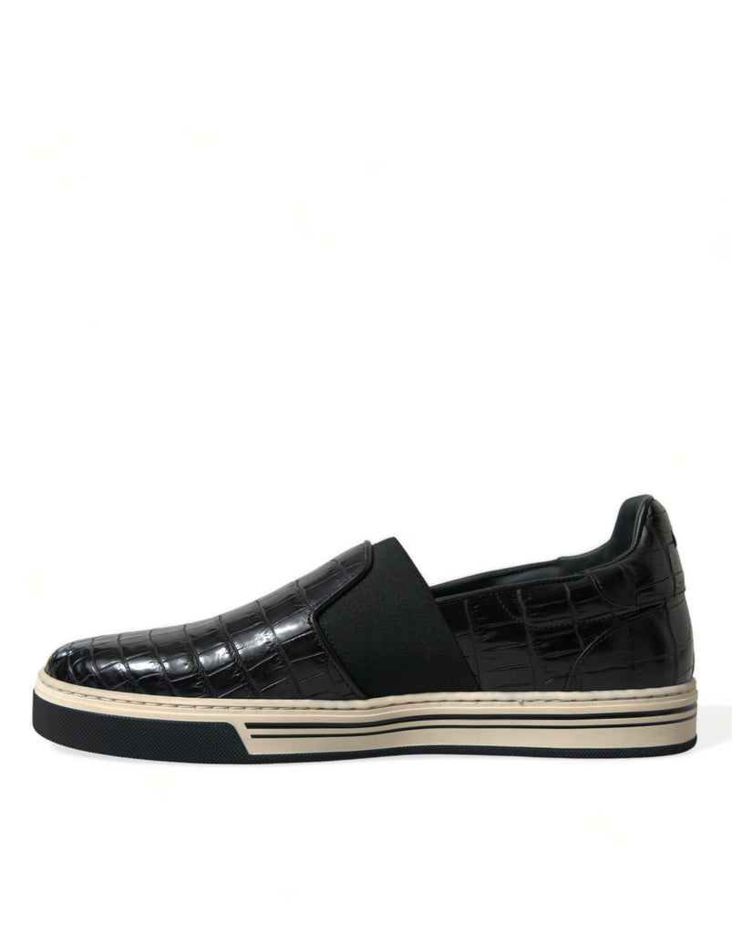Dolce & Gabbana Elegant Crocodile Leather Low-Top Sneakers Dolce & Gabbana