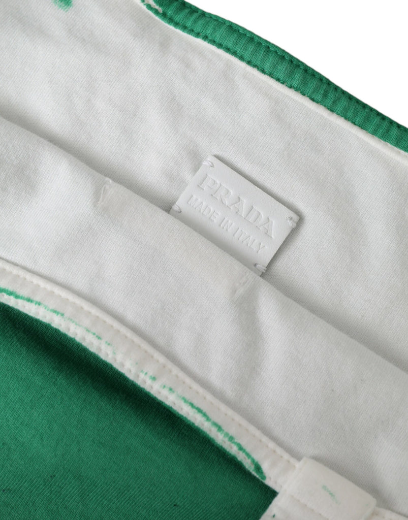 Prada Elegant Green Fabric Tote Bag Prada