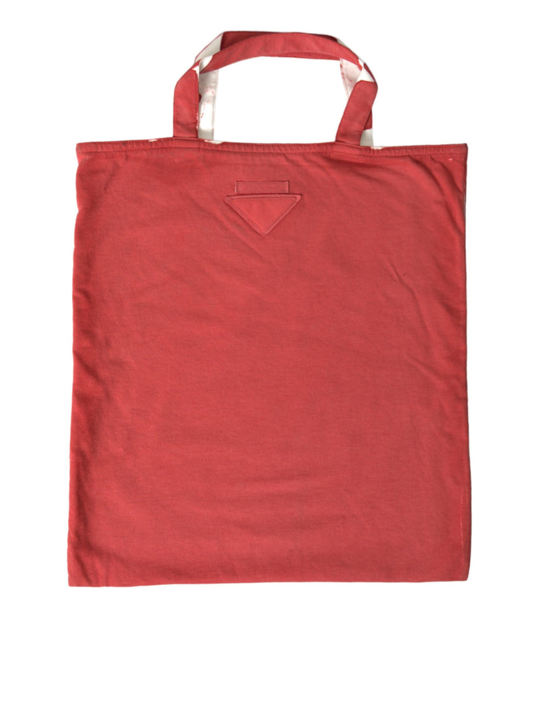 Prada Chic Red and White Fabric Tote Bag Prada