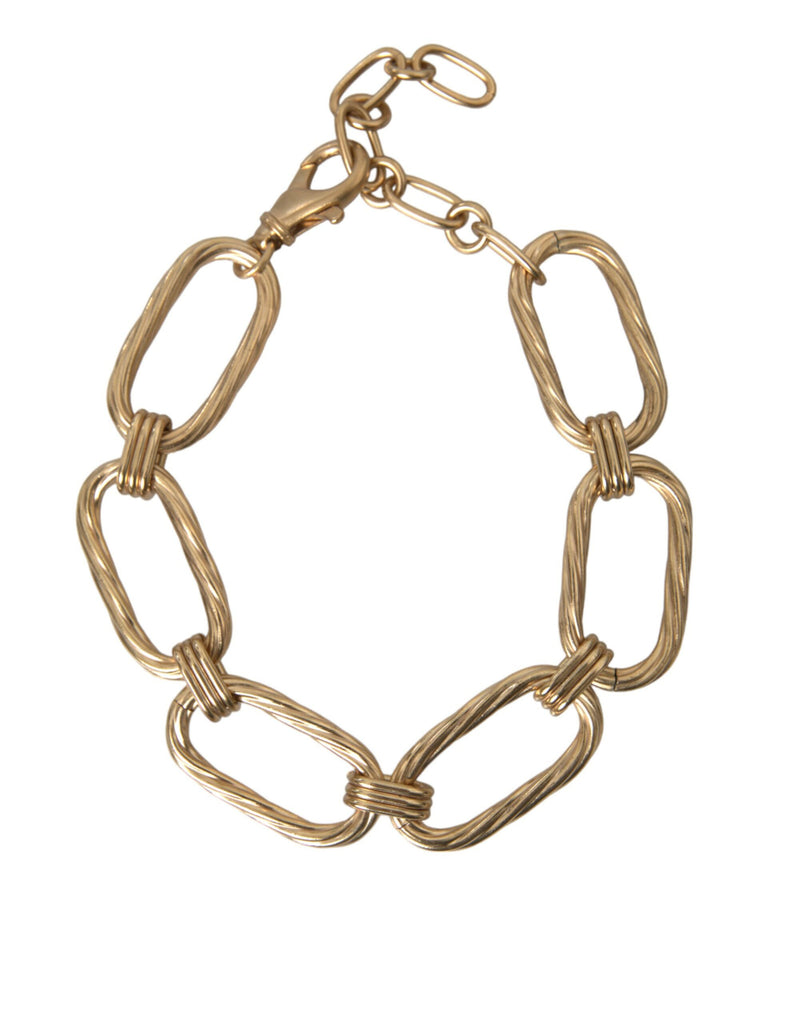 Dolce & Gabbana Gold Tone Brass Large Link Chain Jewelry Necklace Dolce & Gabbana