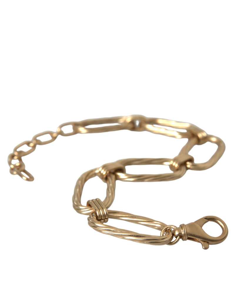 Dolce & Gabbana Gold Tone Brass Large Link Chain Jewelry Necklace Dolce & Gabbana