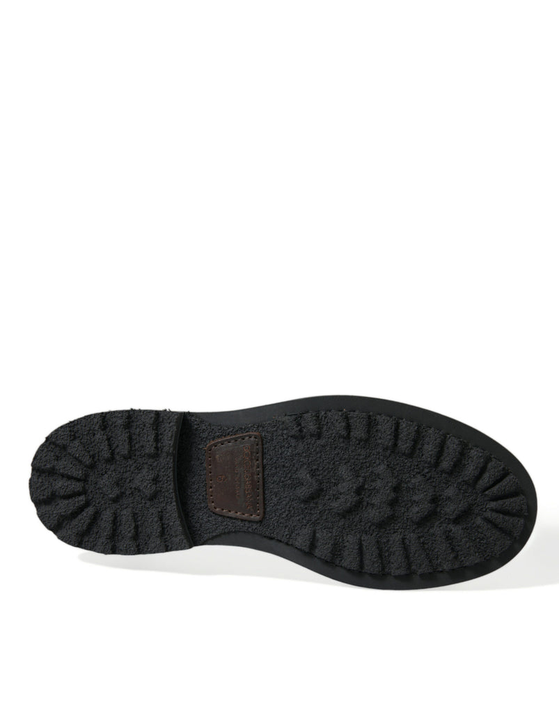 Dolce & Gabbana Chic Bi-Color Leather Mid Calf Boots Dolce & Gabbana