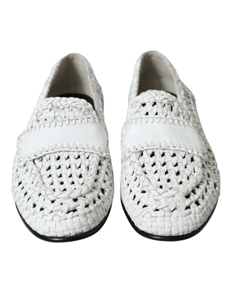 Dolce & Gabbana Elegant White Loafer Slip-Ons Dolce & Gabbana
