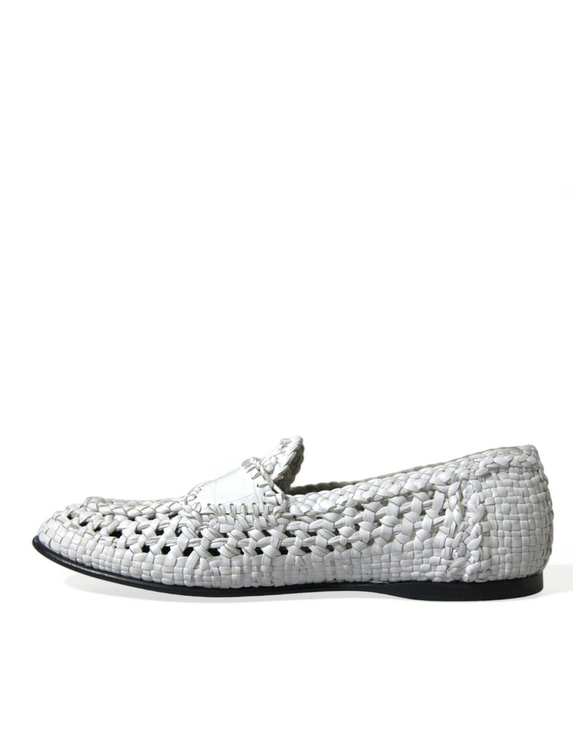 Dolce & Gabbana Elegant White Loafer Slip-Ons Dolce & Gabbana
