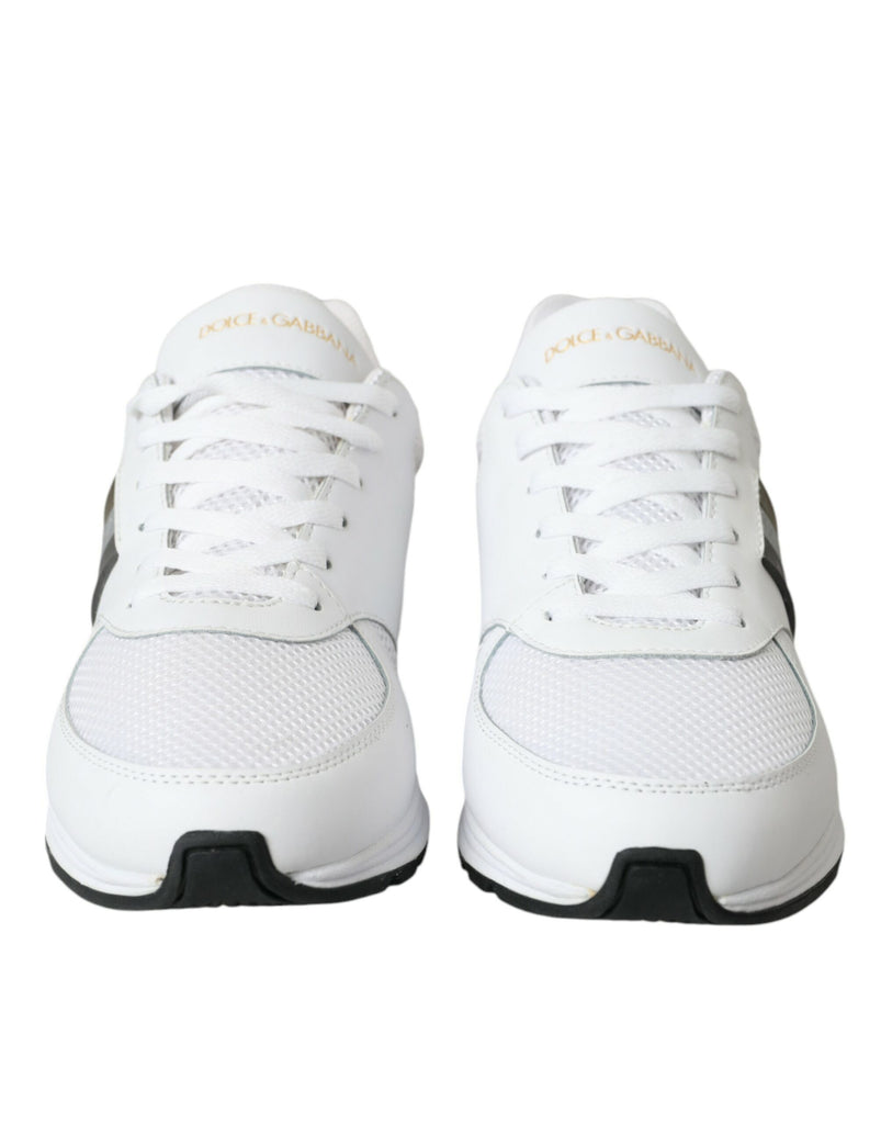 Dolce & Gabbana White Mesh Leather Low Top Trainers Sneakers Shoes Dolce & Gabbana