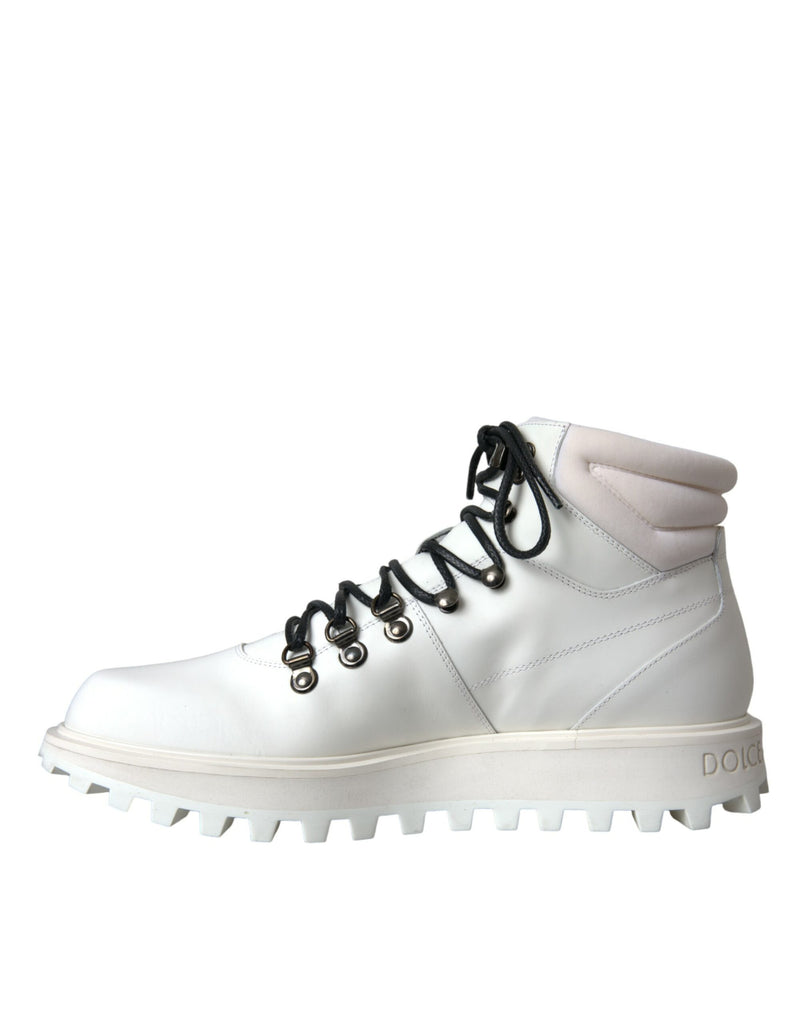 Dolce & Gabbana White Vulcano Trekking Men Ankle Boots Shoes Dolce & Gabbana