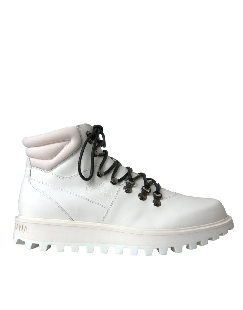 Dolce & Gabbana White Vulcano Trekking Men Ankle Boots Shoes Dolce & Gabbana