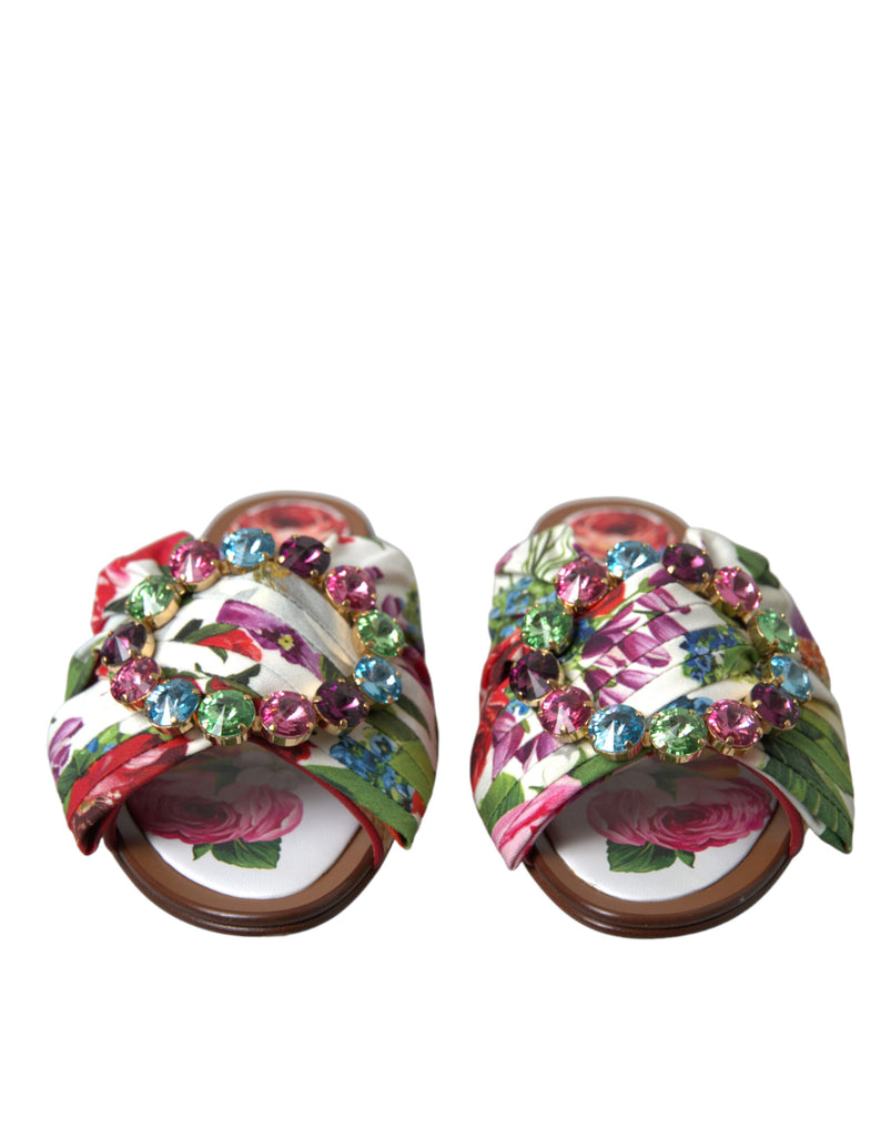 Dolce & Gabbana Exquisite Floral Print Flat Sandals Dolce & Gabbana