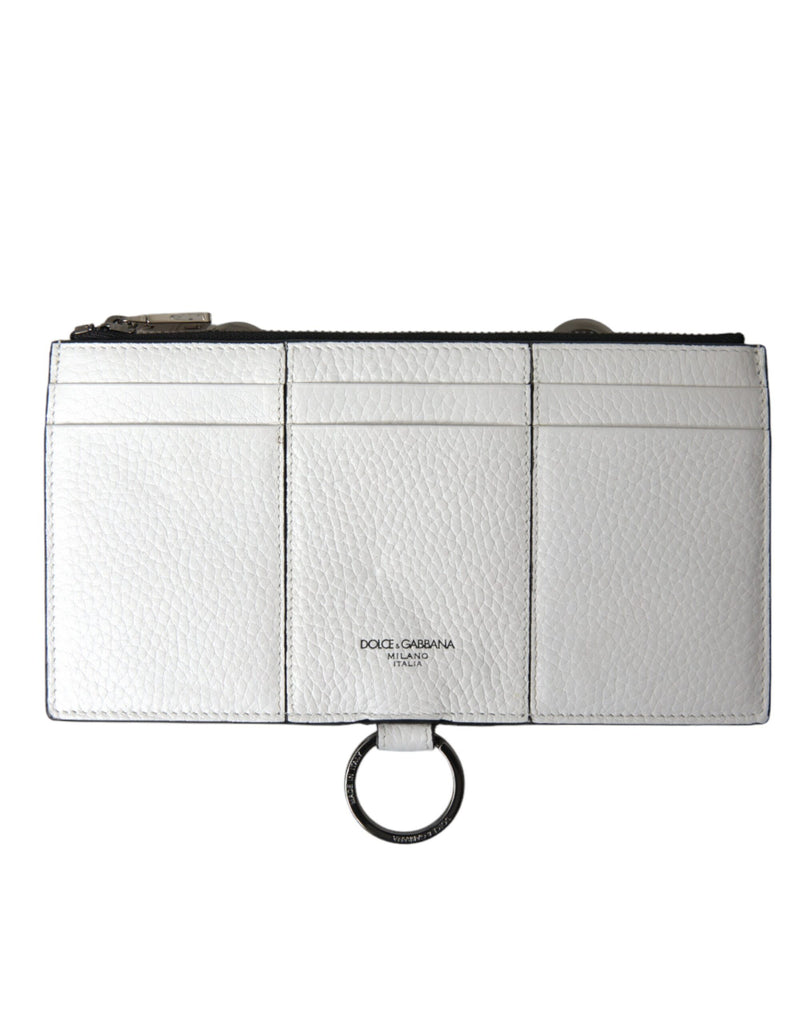 Dolce & Gabbana Elegant White Leather Crossbody Cardholder Dolce & Gabbana