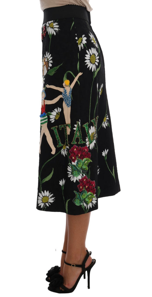 Dolce & Gabbana Embellished A-Line Mid-Calf Skirt Dolce & Gabbana