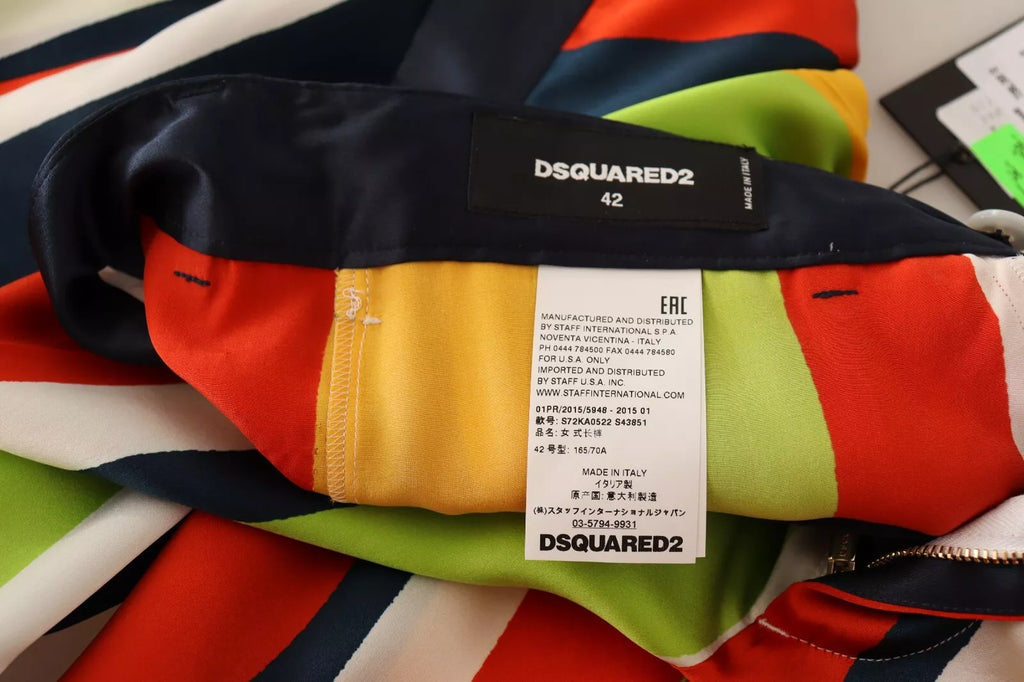Dsquared² Multicolor Striped Mid Waist Straight Pants Dsquared²