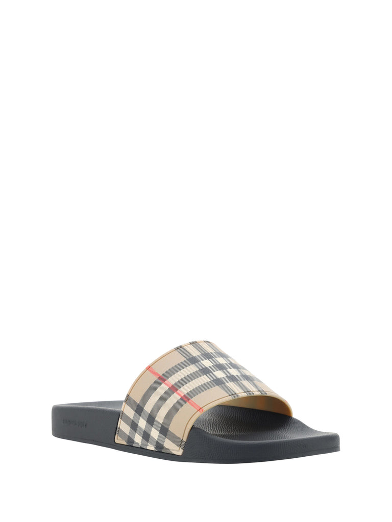 Burberry Brown Rubber Slides Sandals Burberry