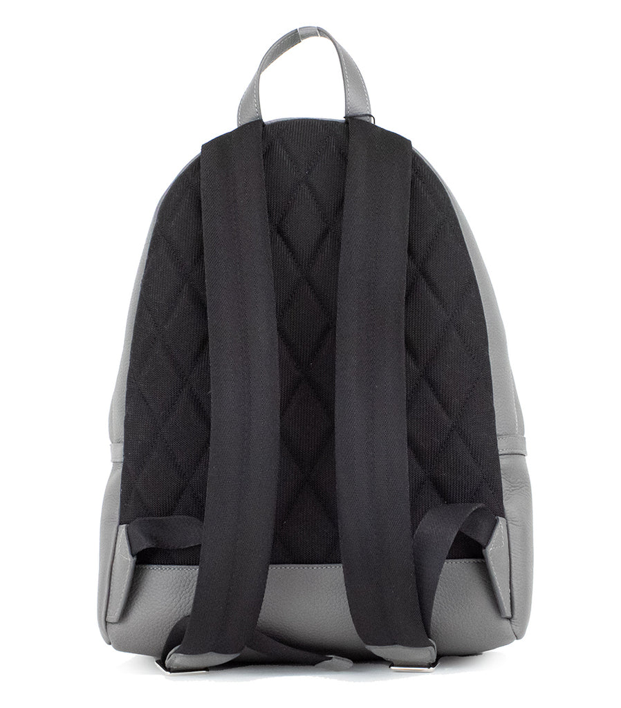 Burberry Abbeydale Branded Charcoal Grey Pebbled Leather Backpack Bookbag - Luxe & Glitz