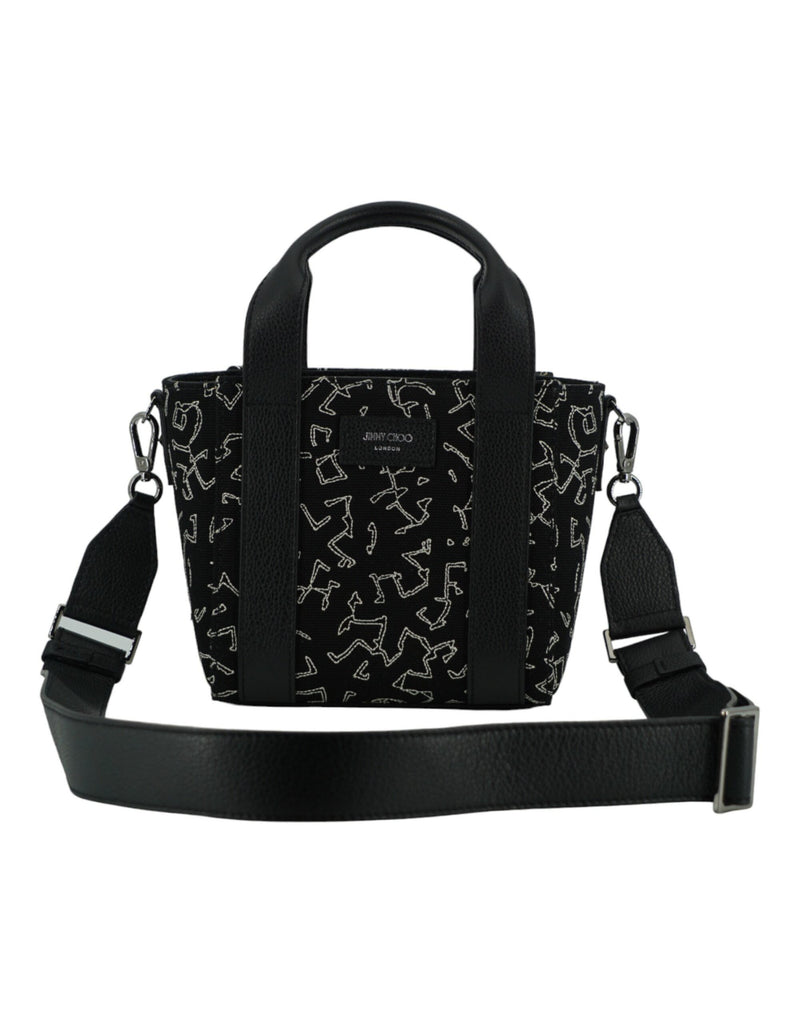 Jimmy Choo Black Leather and Canvas Small Tote Bag - Luxe & Glitz