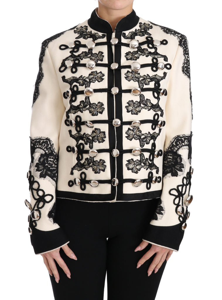 Dolce & Gabbana Elegant Off-White Baroque Jacket Dolce & Gabbana