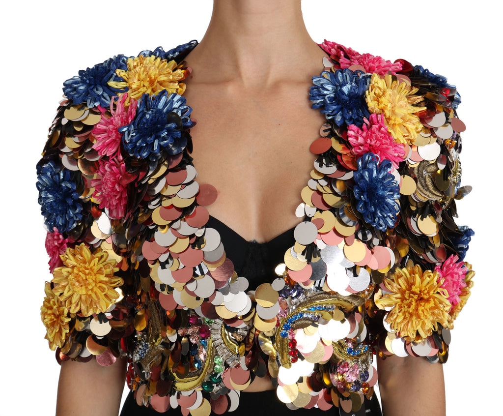Dolce & Gabbana Enchanted Sicily Crystal-Embellished Short Jacket Dolce & Gabbana