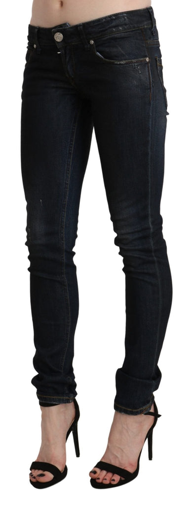 Acht Black Washed Low Waist Skinny Denim Jeans - Luxe & Glitz