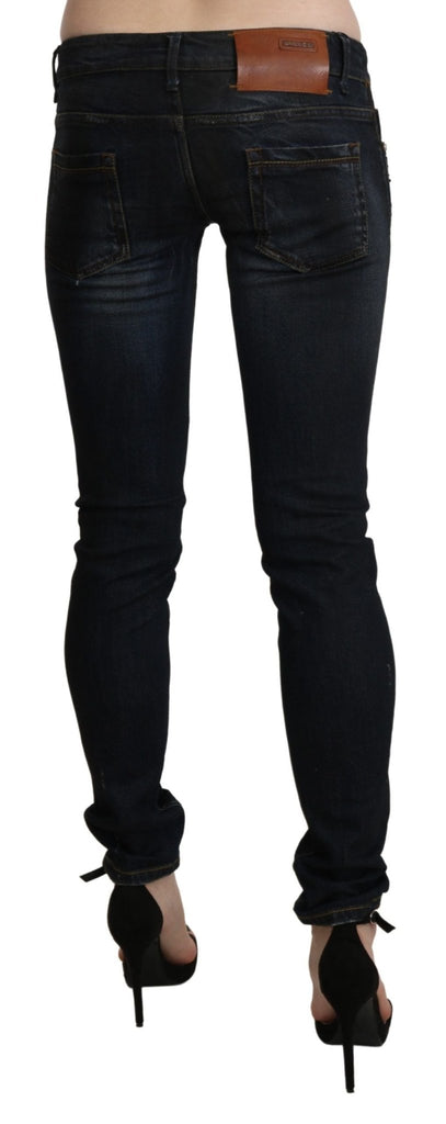 Acht Black Washed Low Waist Skinny Denim Jeans - Luxe & Glitz
