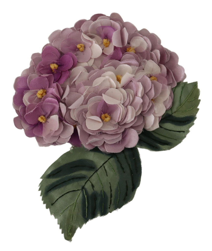 Dolce & Gabbana Elegant Purple Floral Silk Blend Brooch Dolce & Gabbana