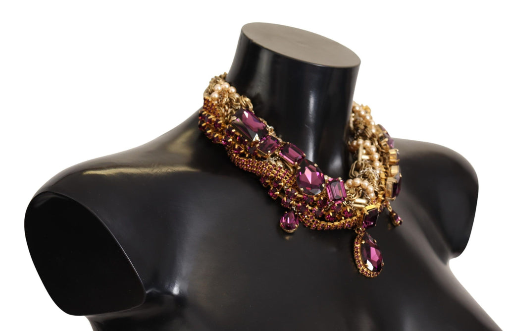 Dolce & Gabbana Sicilian Sparkle Gold-Tone Statement Necklace Dolce & Gabbana