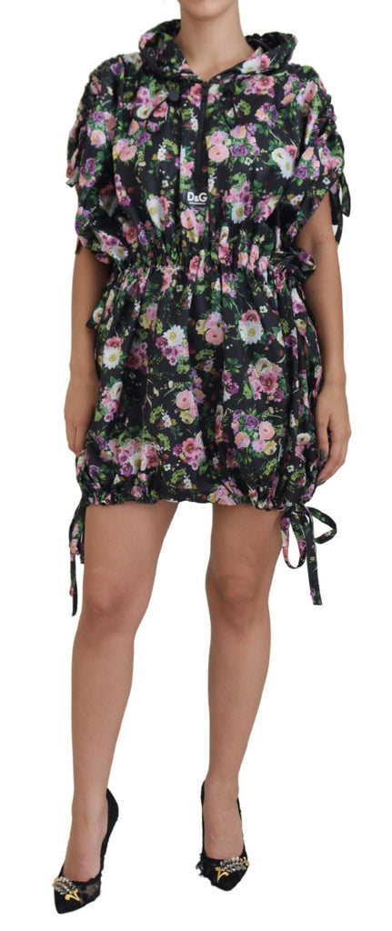 Dolce & Gabbana Elegant Floral Mini Dress with Logo Detail Dolce & Gabbana