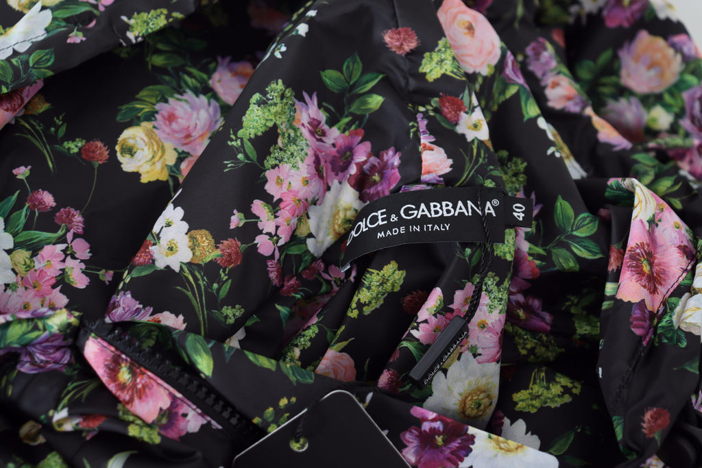 Dolce & Gabbana Elegant Floral Mini Dress with Logo Detail Dolce & Gabbana