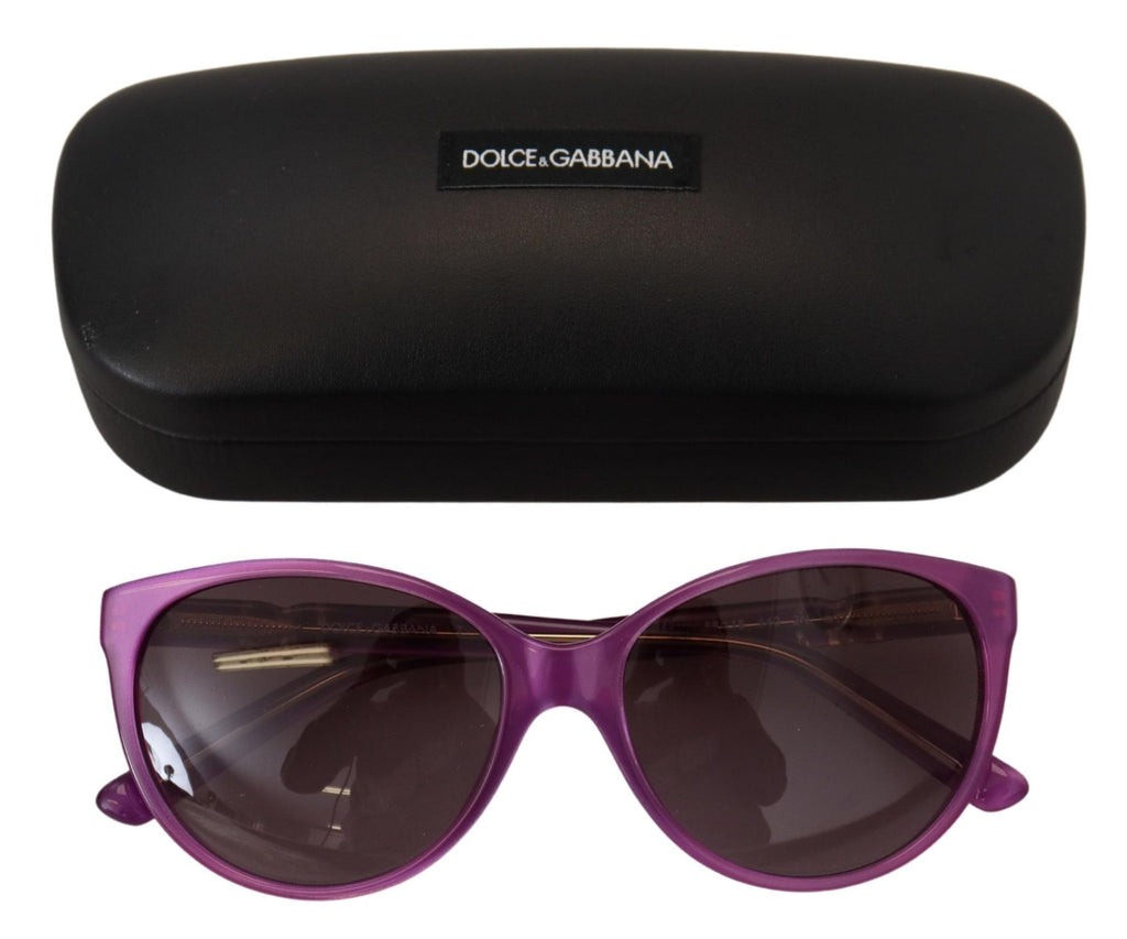 Dolce & Gabbana Chic Purple Acetate Round Sunglasses Dolce & Gabbana