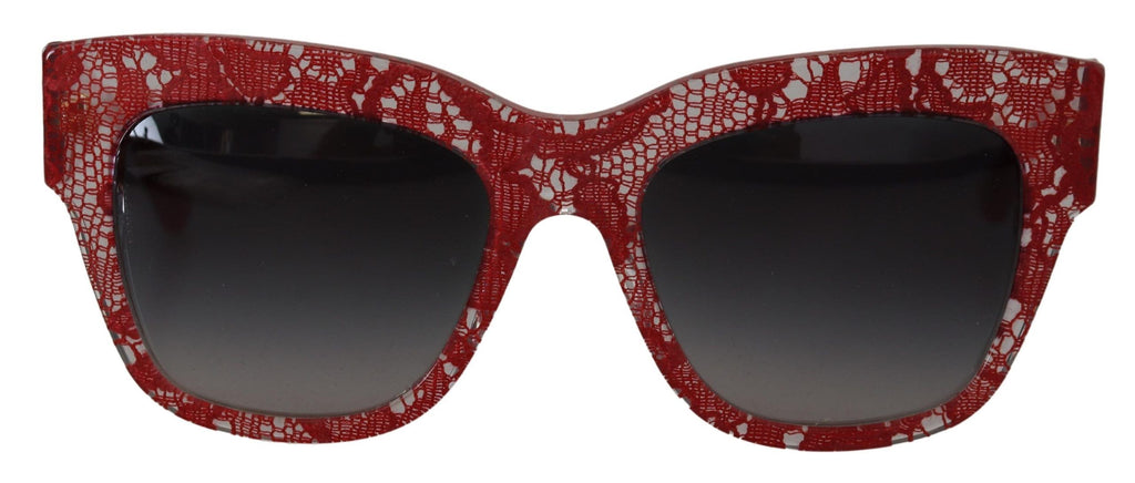 Dolce & Gabbana Elegant Lace-Infused Red Sunglasses Dolce & Gabbana