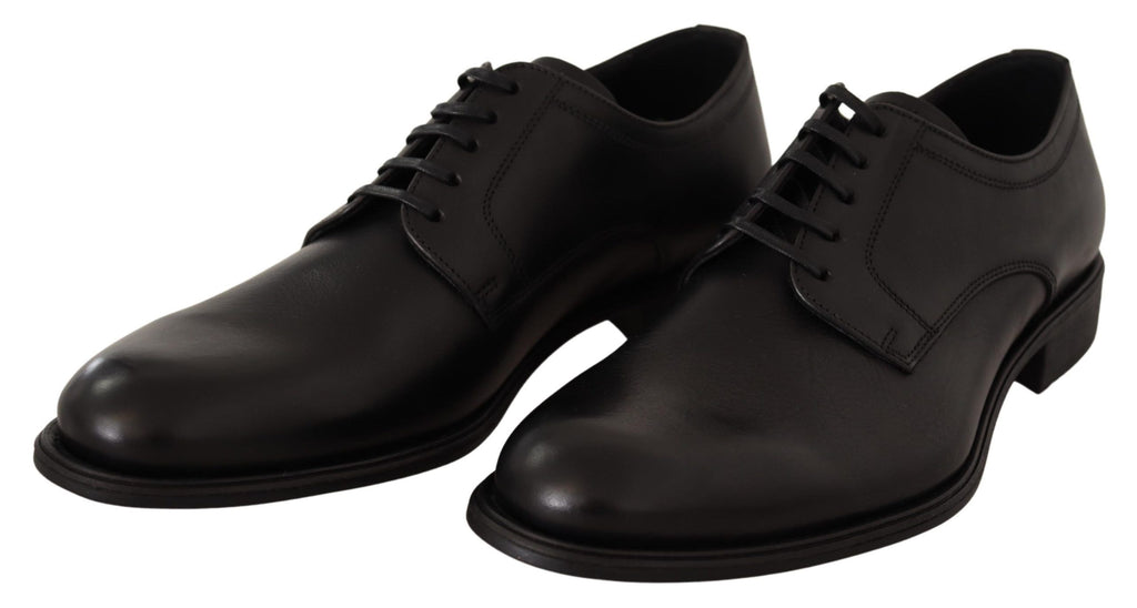 Dolce & Gabbana Elegant Black Derby Formal Shoes - Luxe & Glitz