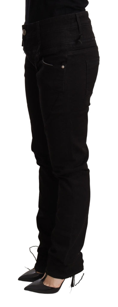 Acht Black Low Waist Skinny Denim Jeans Trouser - Luxe & Glitz